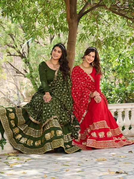 Luna Vol 55 Vichitra Silk Embroidered Gown With Dupatta Wholesale Clothing Suppliers In India
